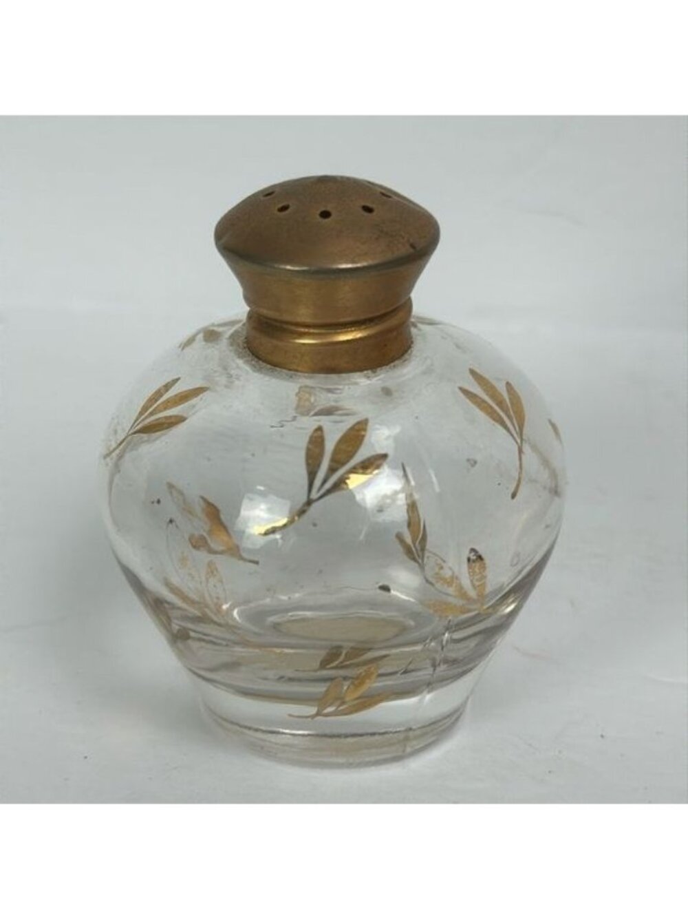 Irice Gold Tone Leaves Glass Salt Pepper Shaker Replacement - 1 Shaker Only VTG